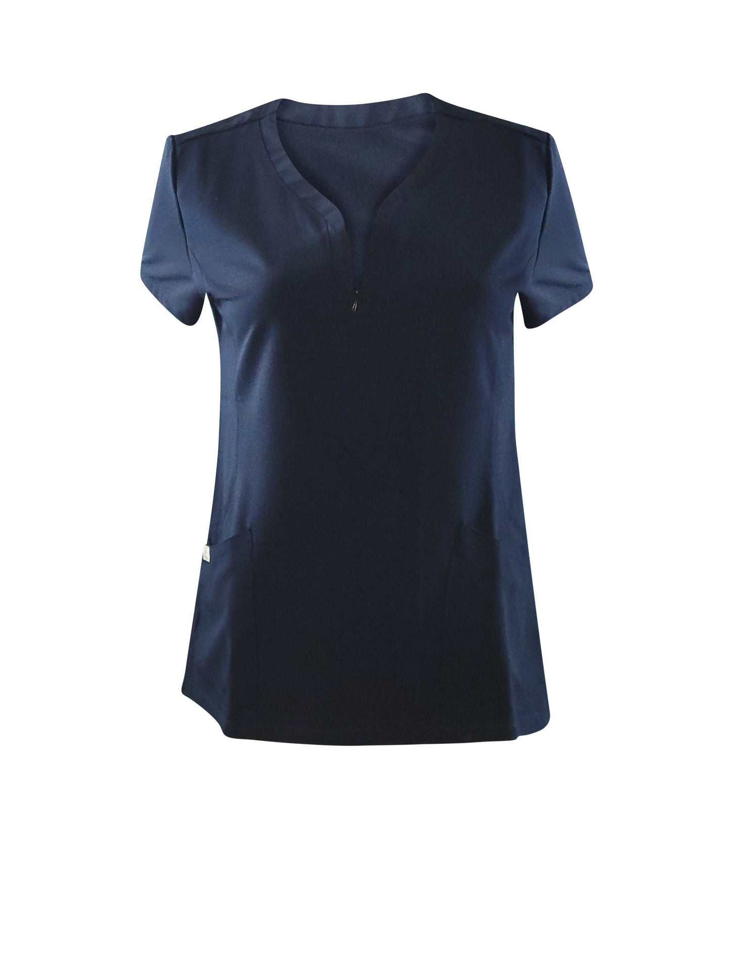 Navy Blue Zip Neck Top