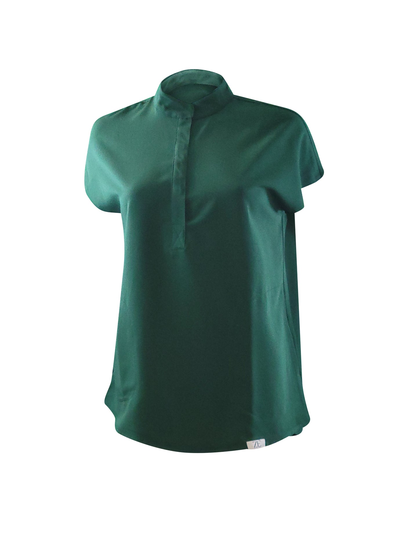 Hunter Green Oversized Mandarin Top