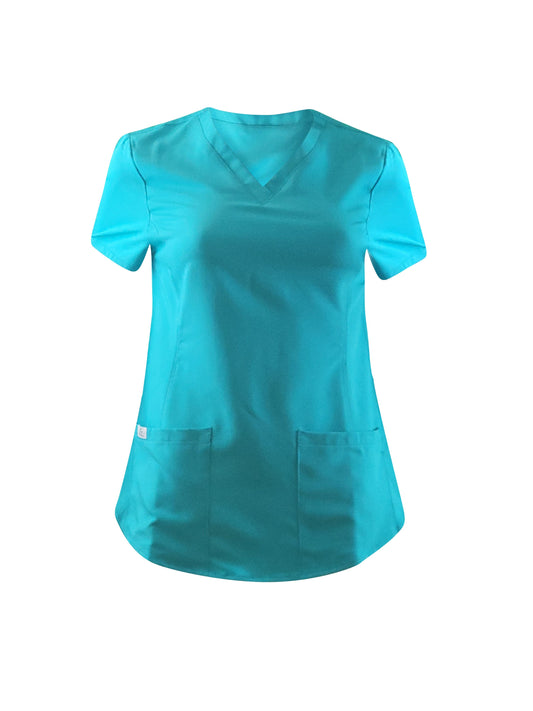 Teal V-Neck Top